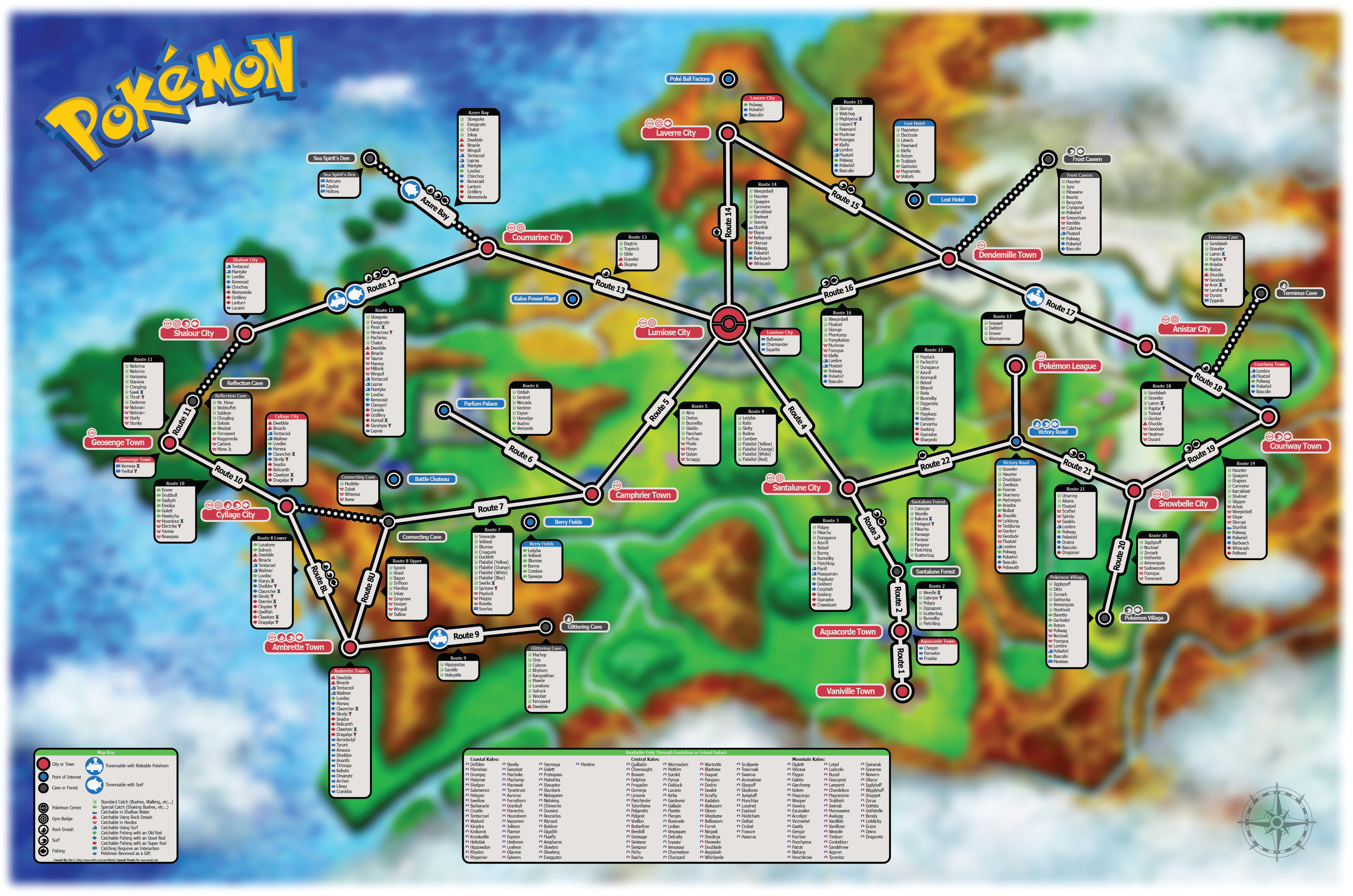 Pokemon X/Y - Complete Central Kalos Pokedex 